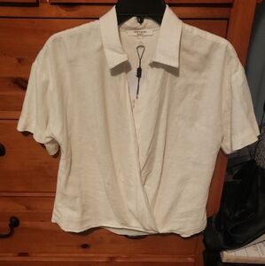 Cable & Gauge Cream Button Down Women's Shirt